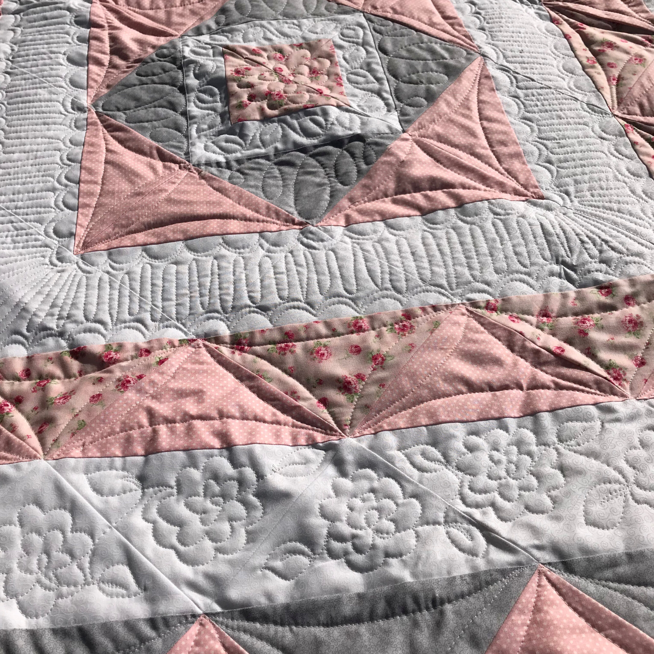 pink-and-gray-baby-quilt-floral-custom-quilting-mollykohler