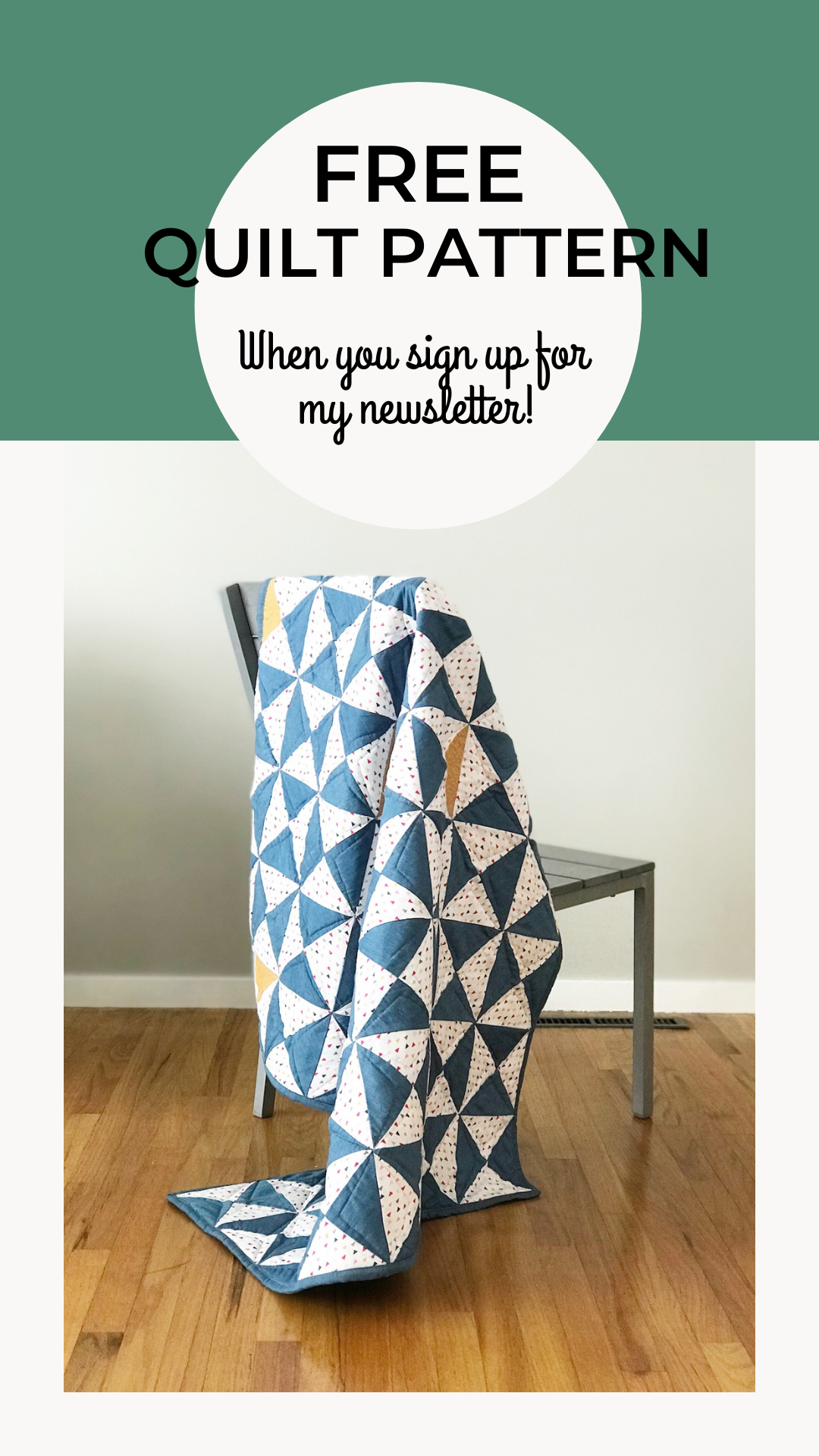 Free Quilt Pattern when you sign up for my email list! You will love making this hourglass block quilt.