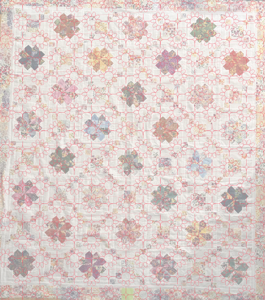 flower power quilt pantograph mockup