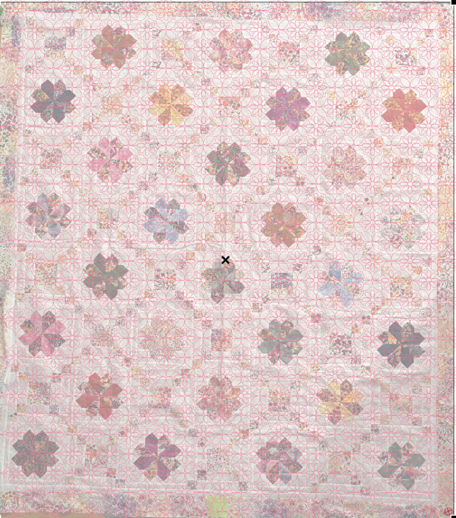 Highlight Pantograph mockup flower chain quilt