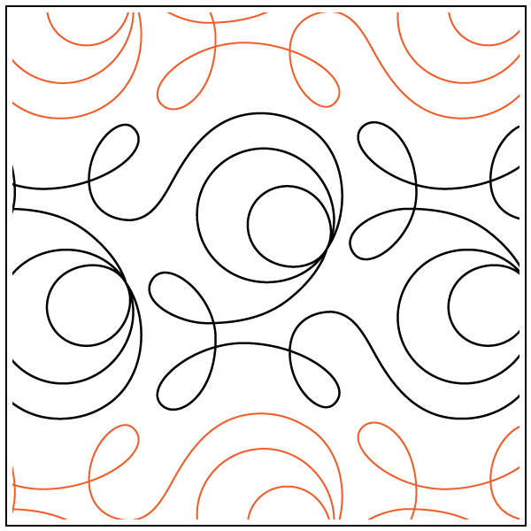 Simple round blossom shapes and loops are cute and easy to quilt for longarm edge to edge quilting