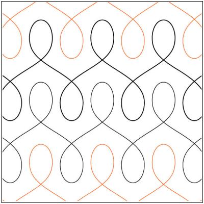 Modern twist pantograph for edge to edge quilting nesting loops and is great if you love repetition and precision