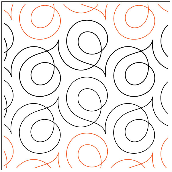 Longarm quilting and spiral were meant for each other. This long arm quilting edge to edge pantograph is easy to use and adds an element of fun to any quilt