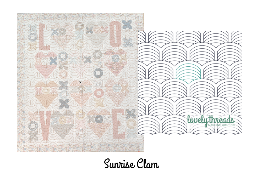 Sunrise Clam Digital Quilt design for edge to edge quilting on a Fall in Love Quilt